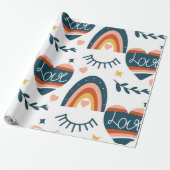 Schattigee regenbogen & harten cadeaupapier (Uitgerold)