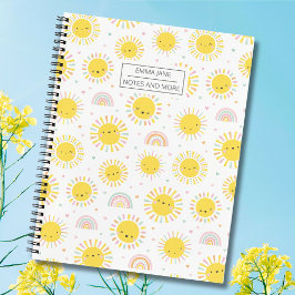 Schattigee Regenbogen, zonneschijn en hartenpastel Notitieboek