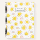 Schattigee Regenbogen, zonneschijn en hartenpastel Notitieboek (Voorkant)