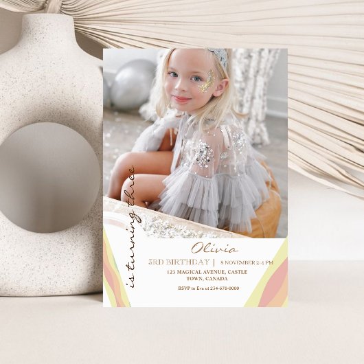 Schattigee regenboog 3e foto uitnodigen meisje ver kaart