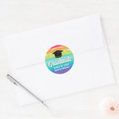 Schattigee regenboog Afstuderen aangepast 2025 LGB Ronde Sticker (Envelop)