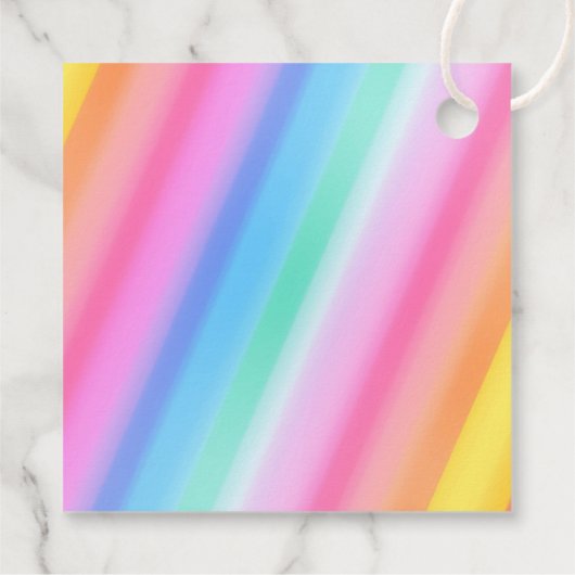 Schattigee regenboog anime kat verjaardagstaart bedankjes labels (Achterkant)