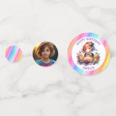 Schattigee regenboog anime meisje verjaardagstaart confetti (Voorkanten)