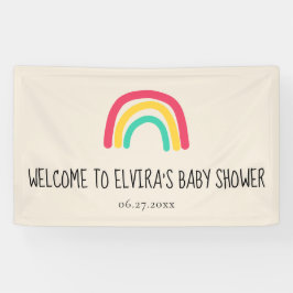 Schattigee regenboog Baby shower Welkom Spandoek