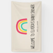 Schattigee regenboog Baby shower Welkom Spandoek (Verticaal)