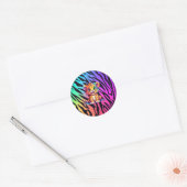 Schattigee regenboog Baby Tijger Ronde Sticker (Envelop)