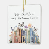 Schattigee Regenboog Boekenplank & Boeken Leraar M Keramisch Ornament (Links)