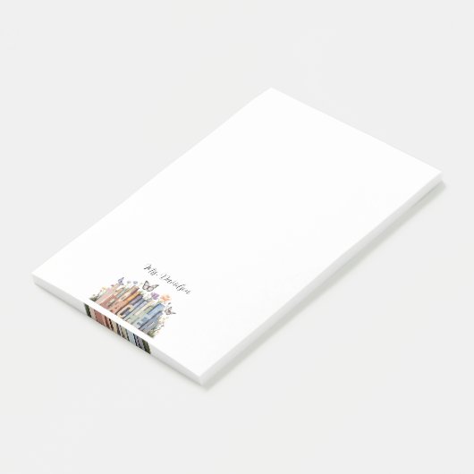 Schattigee Regenboog Boekenplank & Boeken Leraar M Post-it® Notes (Schuin)