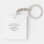 Schattigee Regenboog Boekenplank & Boeken Leraar M Sleutelhanger (Achterkant)