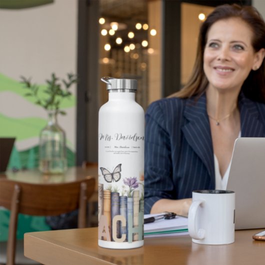 Schattigee Regenboog Boekenplank & Boeken Leraar M Waterfles