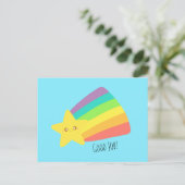 Schattigee regenboog briefkaart (Staand voorkant)