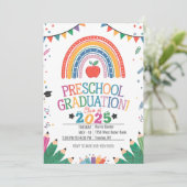 Schattigee regenboog Bunting Flags Preschool Afstu Kaart (Staand voorkant)