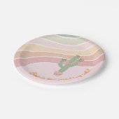 Schattigee Regenboog Cactus Meisjes Verjaardag Papieren Bordje (Gekanteld)