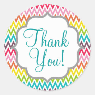 Schattigee regenboog Chevron strepen Ronde Sticker