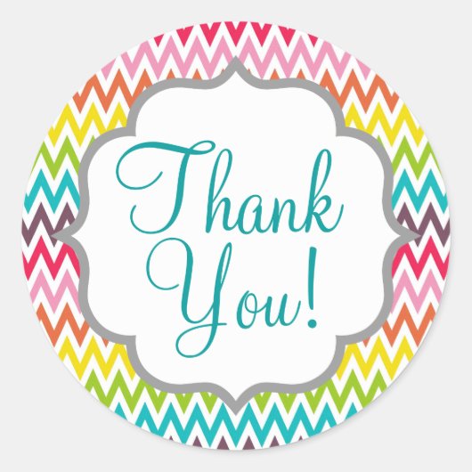 Schattigee regenboog Chevron strepen Ronde Sticker (Voorkant)