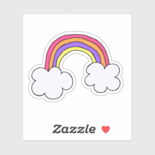 Schattigee Regenboog Doodle Sticker