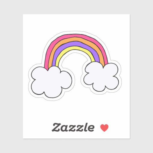 Schattigee Regenboog Doodle Sticker (Vel)