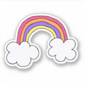 Schattigee Regenboog Doodle Sticker (Voorkant)