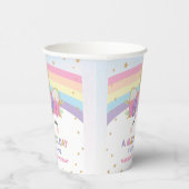Schattigee regenboog eenhoorn 1e 2e 5e verjaardag papieren bekers (Rechts)