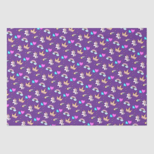 Schattigee regenboog eenhoorn Ballon hart kinderen Tissuepapier (Voorkant)