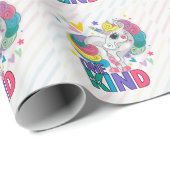 Schattigee Regenboog Eenhoorn Een van een Kind Kin Cadeaupapier (Rol Hoek)
