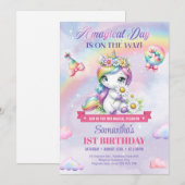 Schattigee Regenboog Eenhoorn En Sparkles 1e Verja Kaart (Voorkant / Achterkant)