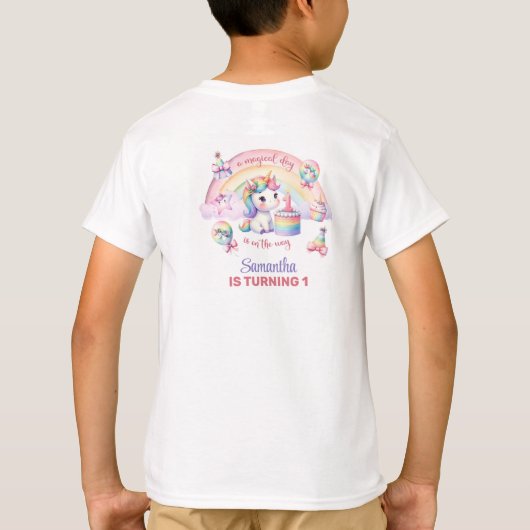 Schattigee Regenboog Eenhoorn En Sparkles 1E Verja T-shirt (Achterkant)
