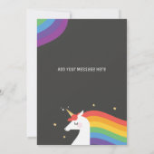 Schattigee regenboog eenhoorn en sterren Baby show Kaart (Achterkant)