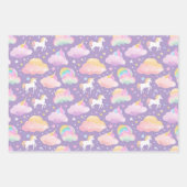 Schattigee regenboog eenhoorn magische girly verja inpakpapier vel (Voorkant 3)