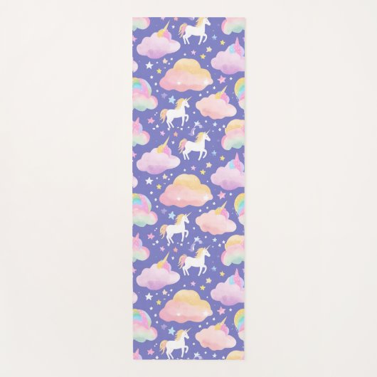 Schattigee regenboog eenhoorn magische girly verja yogamat (Voorkant)
