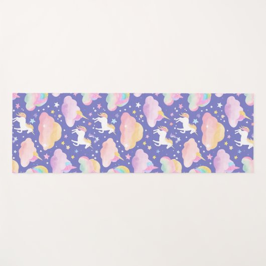 Schattigee regenboog eenhoorn magische girly verja yogamat (Voorkant (horizontaal))