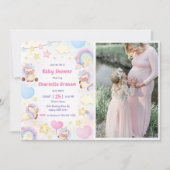 Schattigee regenboog eenhoorn meisje Baby shower f Kaart (Voorkant)