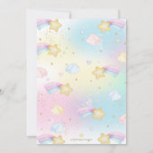 Schattigee regenboog eenhoorn meisje Baby shower Kaart (Achterkant)