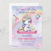 Schattigee Regenboog Eenhoorn met bloemen 2e Verja Kaart (Voorkant / Achterkant)