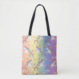 Schattigee regenboog eenhoorn patroon Kinder Tote Bag