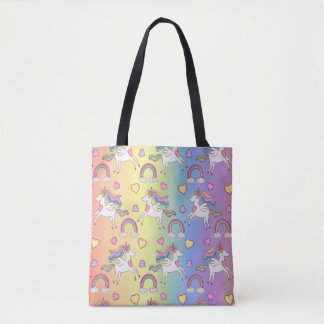 Schattigee regenboog eenhoorn patroon Kinder Tote Bag