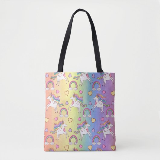 Schattigee regenboog eenhoorn patroon Kinder Tote Bag (Voorkant)