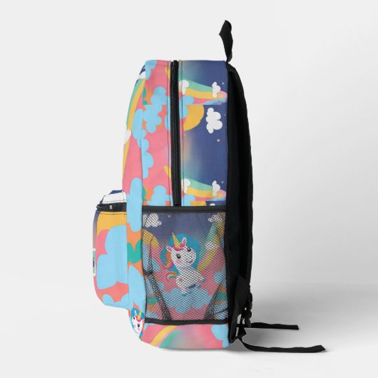 Schattigee regenboog eenhoorn roze Paarse geel Bedrukte Rugzak (Rechts)