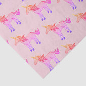 Schattigee Regenboog Eenhoorn Roze Patroon Kindere Tissuepapier (Detail)