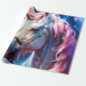 Schattigee regenboog eenhoorn verjaardagscadeau wr cadeaupapier (Uitgerold)