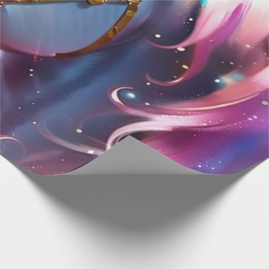 Schattigee regenboog eenhoorn verjaardagscadeau wr cadeaupapier (Hoek)