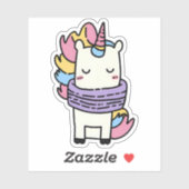 Schattigee regenboog eenhoorn wintersjaal laptopfl sticker (Vel)