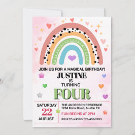 Schattigee regenboog elke leeftijd verjaardagsfees kaart