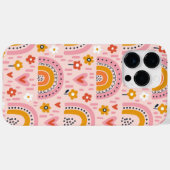 Schattigee Regenboog en Kleurrijke Bloemen Case-Mate iPhone Case (Achterkant (horizontaal))