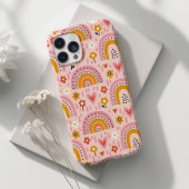 Schattigee Regenboog en Kleurrijke Bloemen Case-Mate iPhone Case