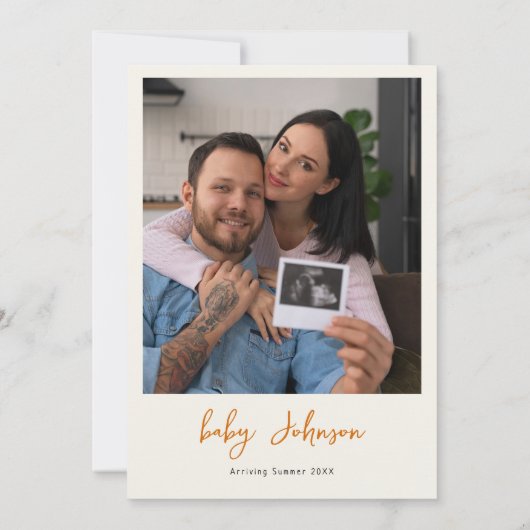 Schattigee regenboog en sterfoto Boho Baby shower Kaart (Achterkant)