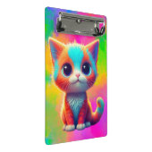Schattigee regenboog gekleurde Sitting Kitten Cart Mini Klembord (Schuin)