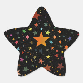 Schattigee regenboog gekleurde sterren Galaxy zwar Ster Sticker
