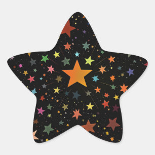 Schattigee regenboog gekleurde sterren Galaxy zwar Ster Sticker