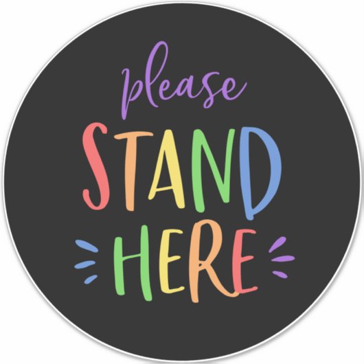 Schattigee regenboog gelieve te staan hier grote v sticker (Voorkant)